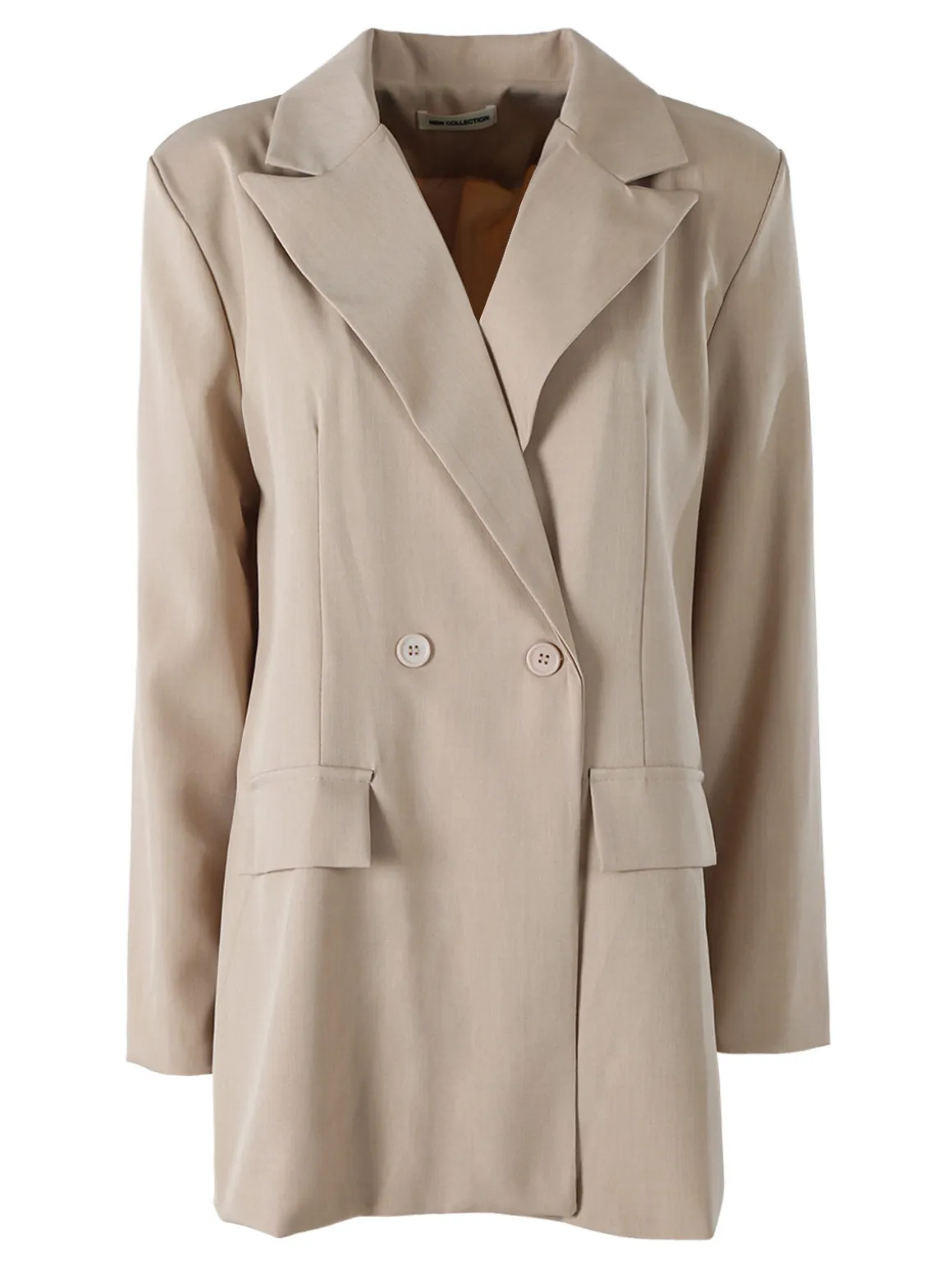 Solada Blazer oversize da donna con chiusura a doppiopetto - beige