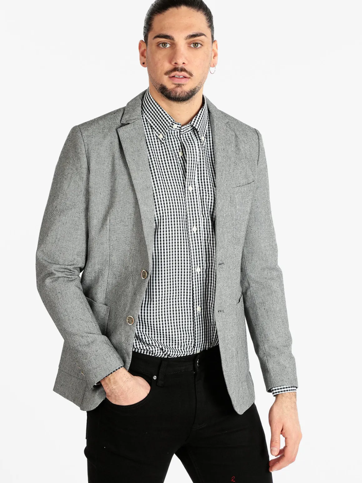 Solada Blazer uomo in misto lino e cotone