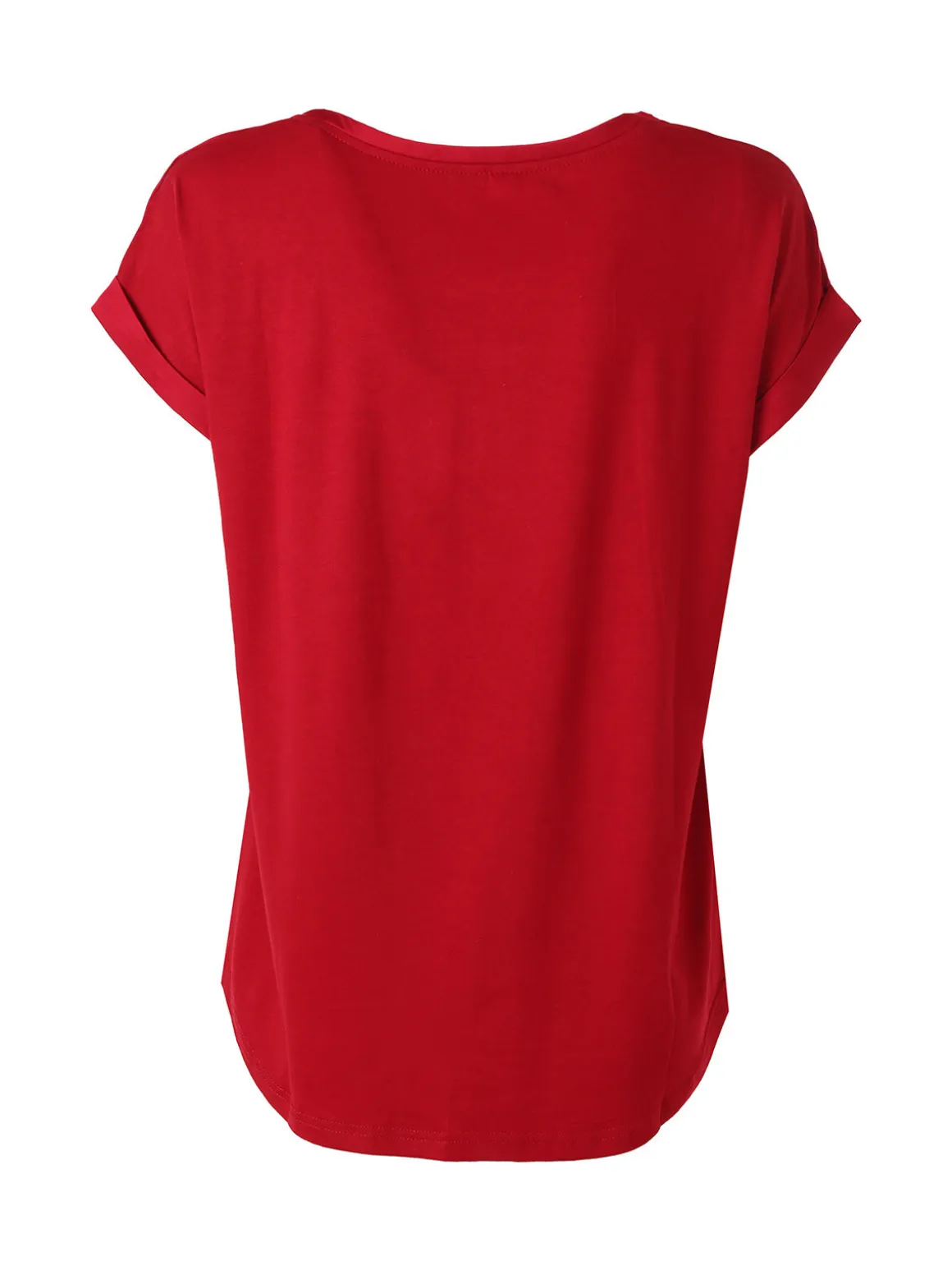 Solada Blusa da donna a maniche corte con parte davanti effetto raso - bordeaux