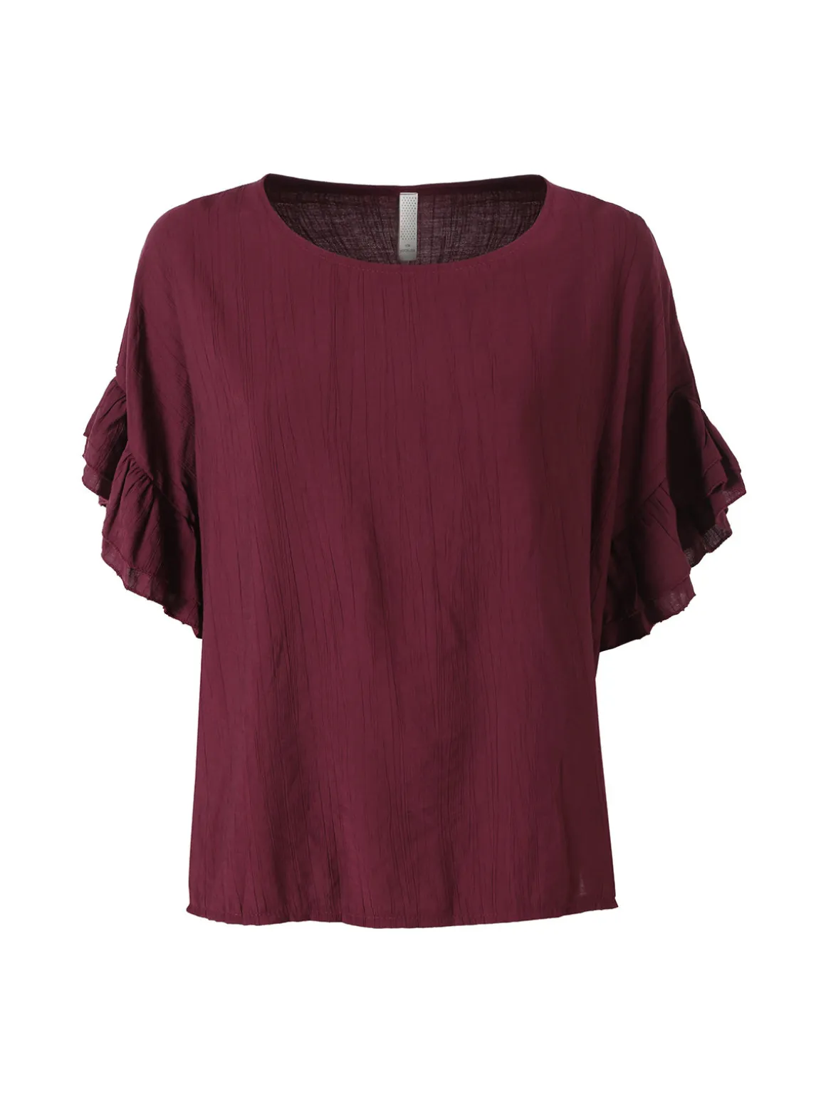 Solada Blusa da donna con maniche corte a volant - porpora