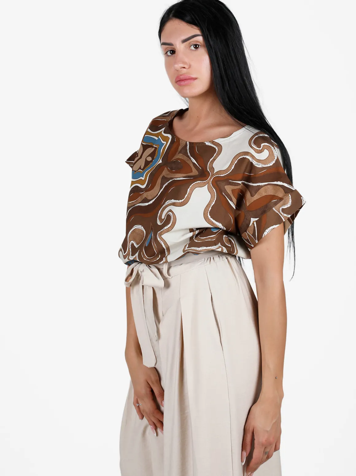 Solada Blusa donna a fantasia in cotone