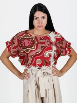 Solada Blusa donna a fantasia in cotone