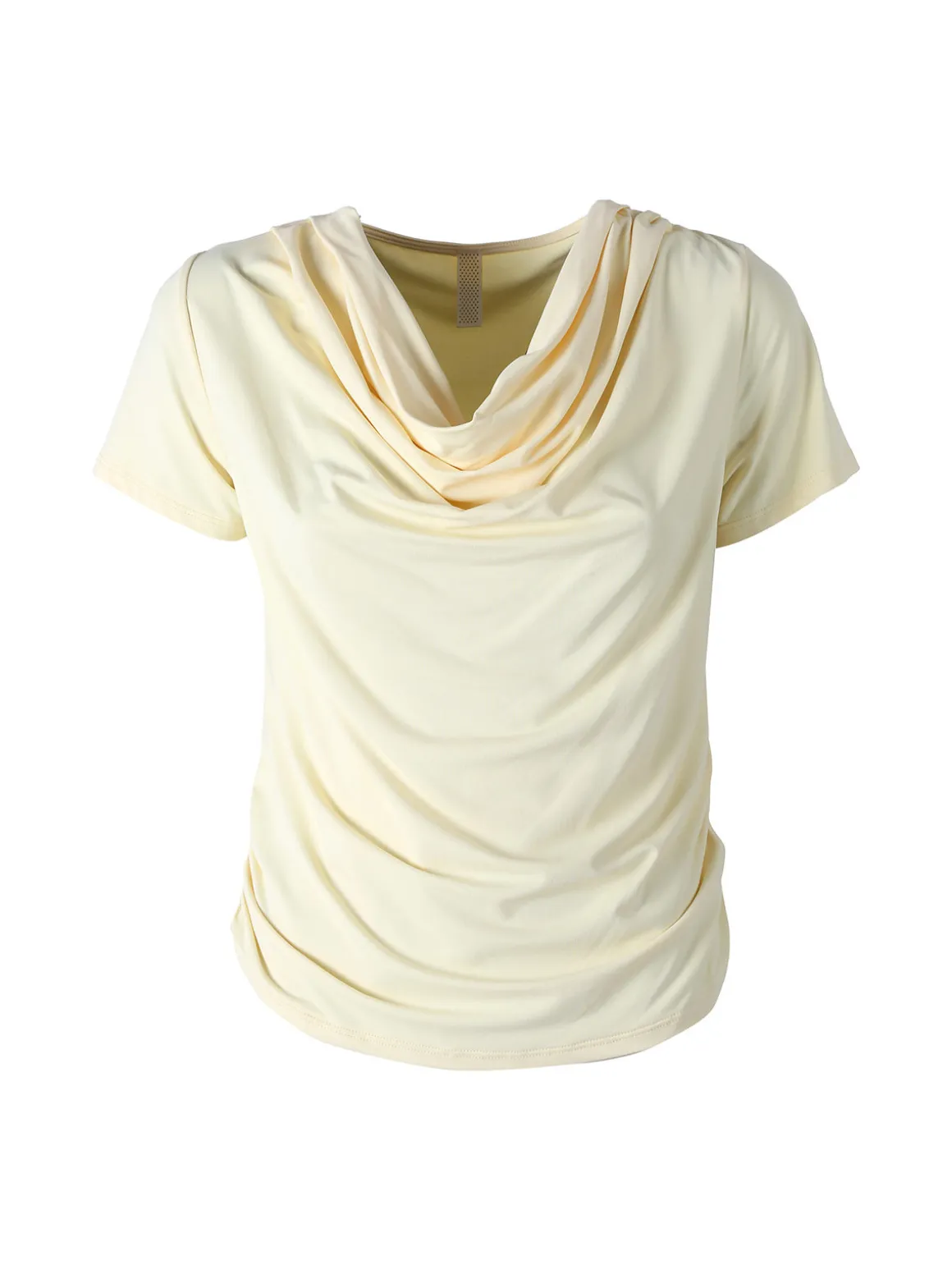 Solada Blusa donna a maniche corte con scollo a cascata - giallo