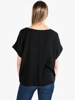 Solada Blusa donna a maniche corte con nodo sul fondo