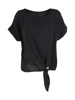 Solada Blusa donna a maniche corte con nodo sul fondo