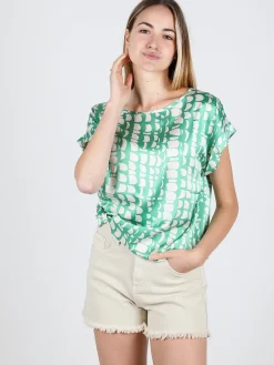 Solada Blusa donna a maniche corte con stampe