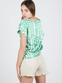 Solada Blusa donna a maniche corte con stampe