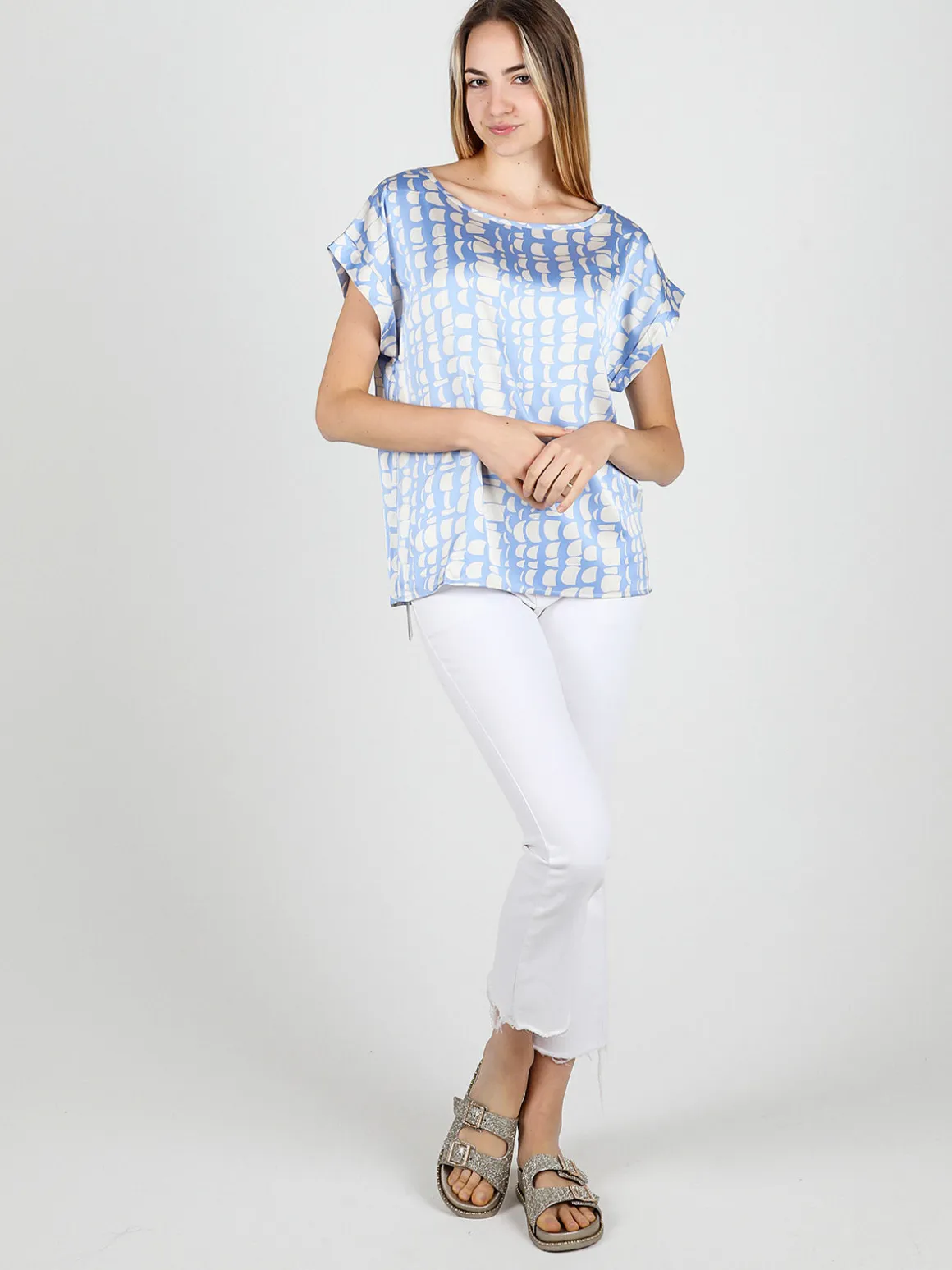 Solada Blusa donna a maniche corte con stampe