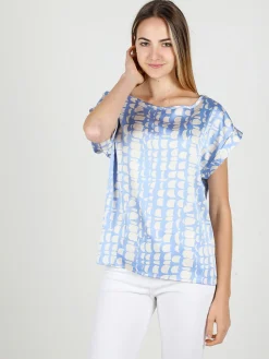 Solada Blusa donna a maniche corte con stampe