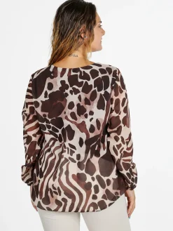 Solada Blusa donna a maniche lunghe - moro
