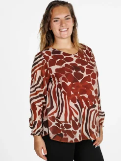 Solada Blusa donna a maniche lunghe - cammello
