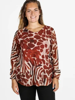 Solada Blusa donna a maniche lunghe - cammello