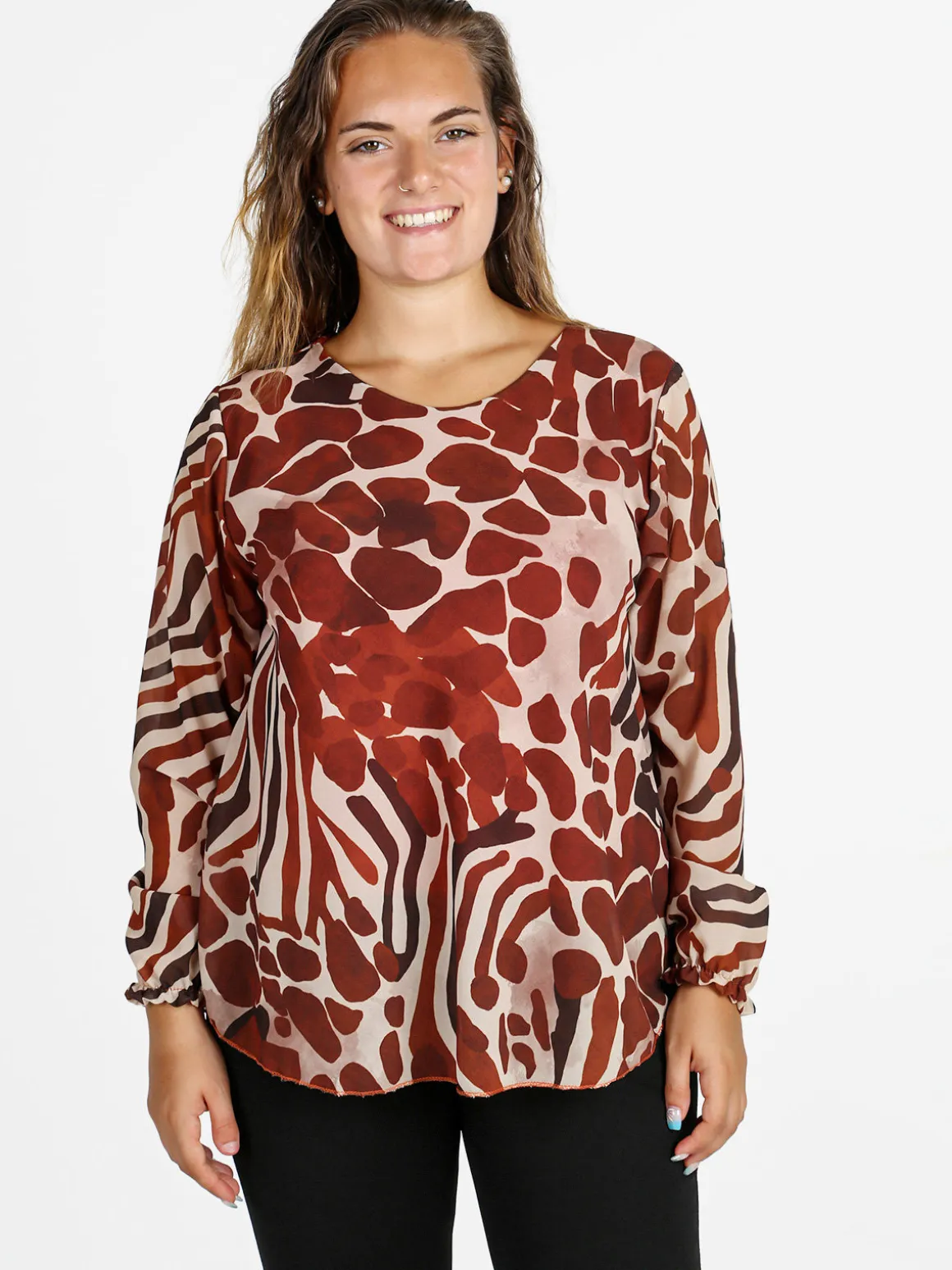 Solada Blusa donna a maniche lunghe - cammello