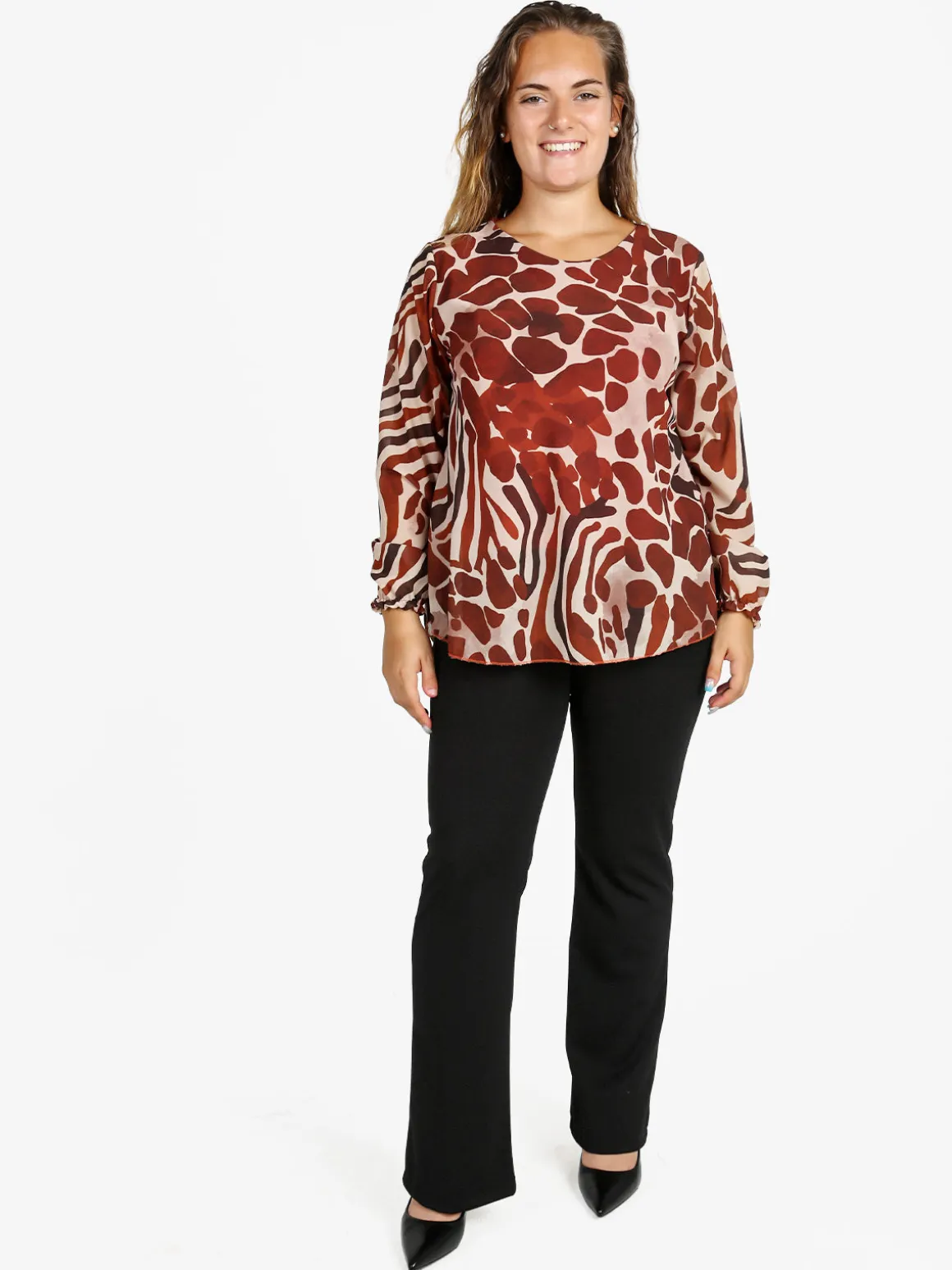 Solada Blusa donna a maniche lunghe - cammello