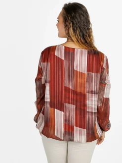 Solada Blusa donna a maniche lunghe - cuoio