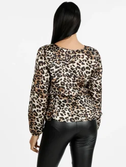 Solada Blusa donna a maniche lunghe con stampa animalier