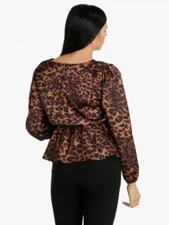 Solada Blusa donna a maniche lunghe con stampa animalier