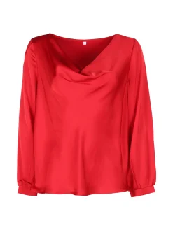 Solada Blusa donna a maniche lunghe con scollo a cascata