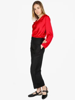 Solada Blusa donna a maniche lunghe con scollo a cascata