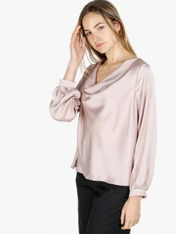 Solada Blusa donna a maniche lunghe con scollo a cascata