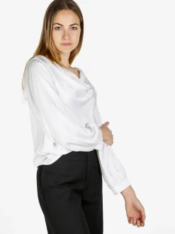 Solada Blusa donna a maniche lunghe con scollo a cascata
