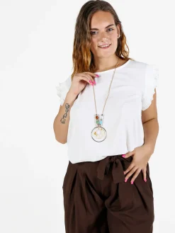 Solada Blusa donna con giromanica a volant