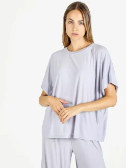 Solada Blusa donna con maniche corte a pipistrello - perla