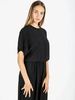 Solada Blusa donna con maniche corte a pipistrello - nero