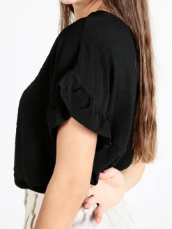 Solada Blusa donna con maniche corte a volant
