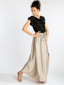 Solada Blusa donna con scollo a cascata