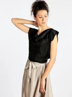 Solada Blusa donna con scollo a cascata