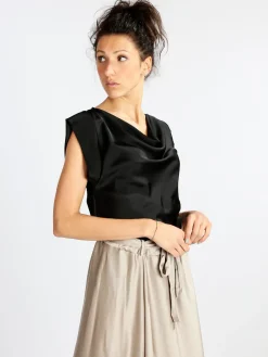 Solada Blusa donna con scollo a cascata