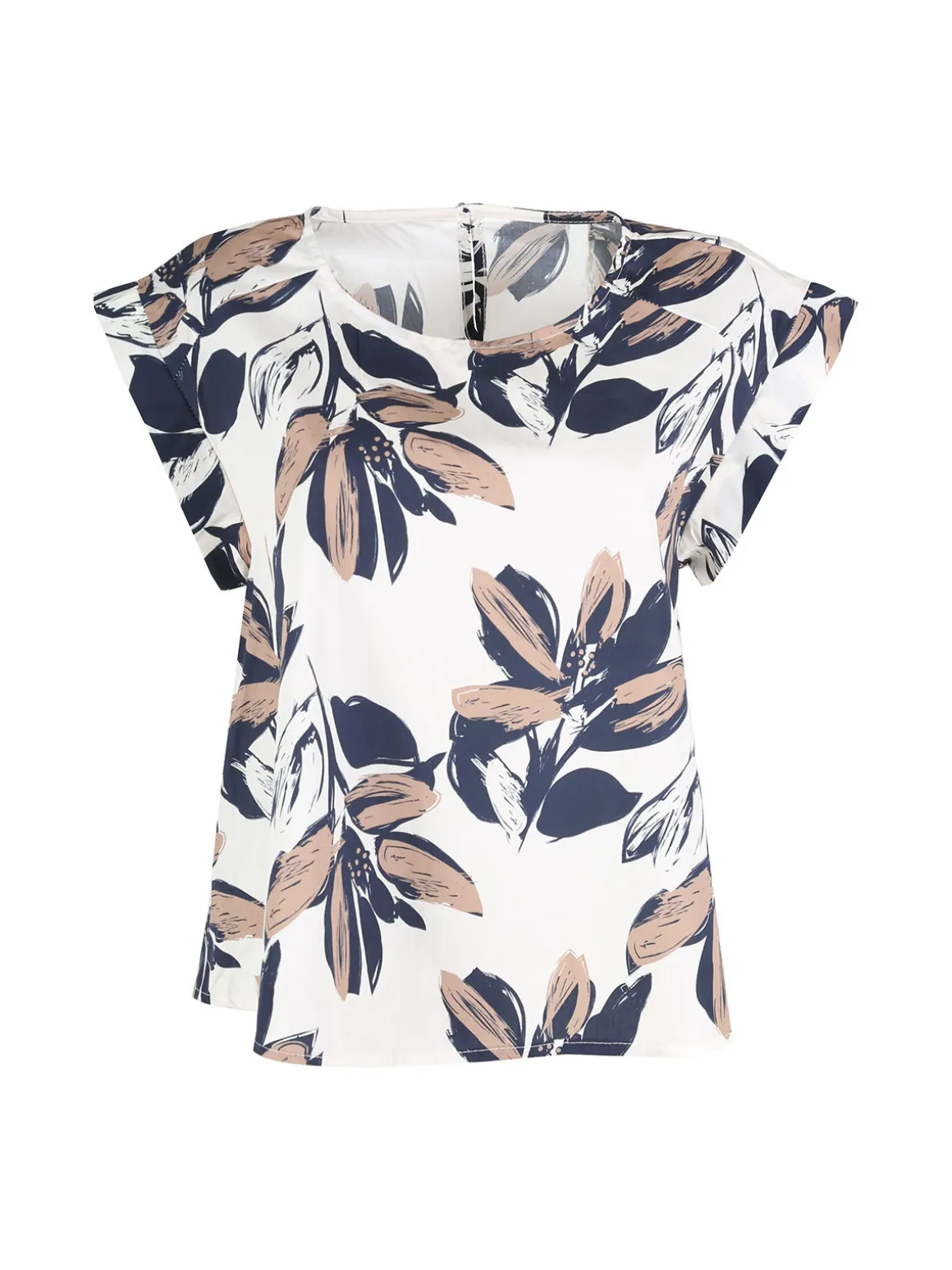 Solada Blusa donna floreale in cotone con bottoni laterali