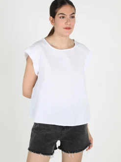 Solada Blusa donna in cotone con bottoni laterali