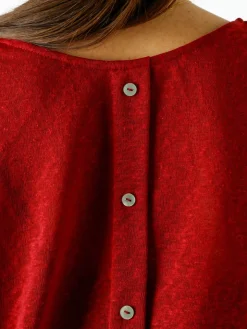 Solada Blusa donna in lino senza maniche - bordeaux