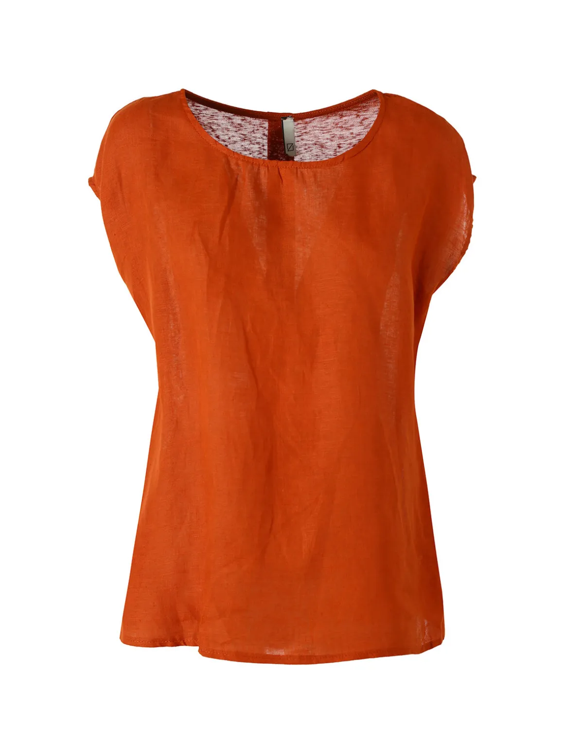 Solada Blusa donna in lino senza maniche - cuoio