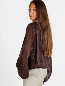Solada Blusa donna maniche lunghe a palloncino - moro