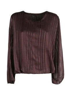 Solada Blusa donna maniche lunghe a palloncino - moro