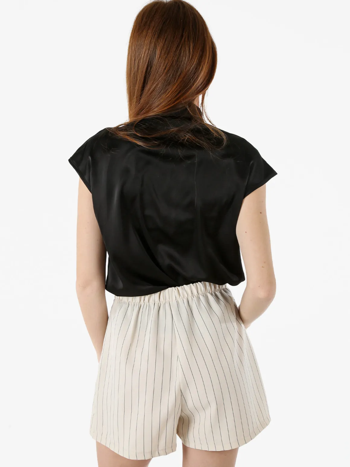 Solada Blusa donna senza maniche con scollo a V profondo - nero