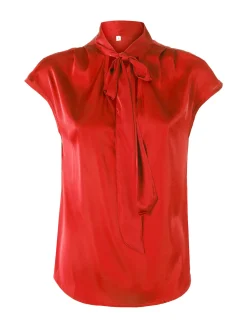Solada Blusa donna senza maniche con scollo a V profondo - rosso