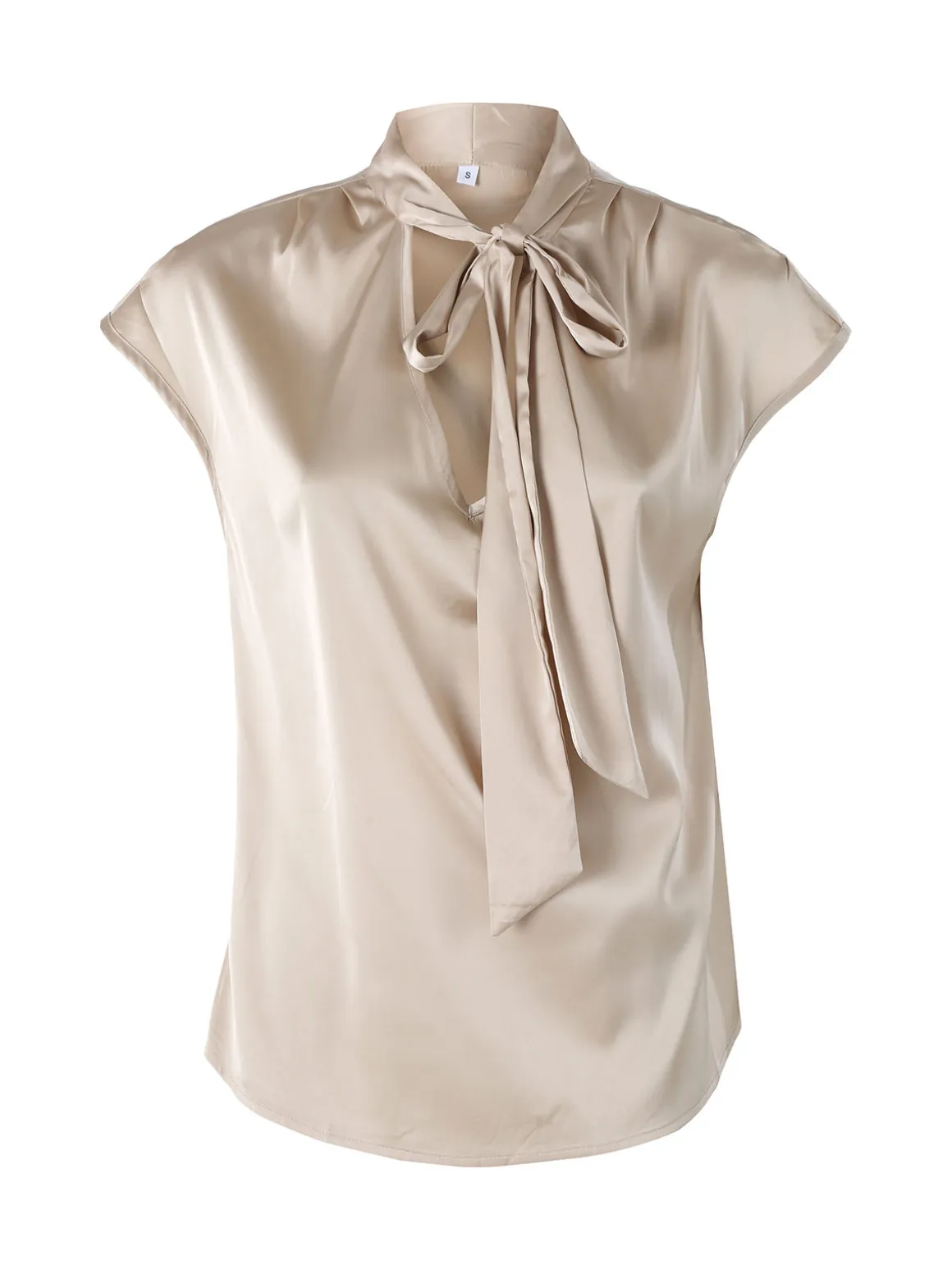 Solada Blusa donna senza maniche con scollo a V profondo - beige