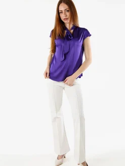Solada Blusa donna senza maniche con scollo a V profondo - viola