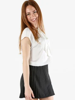 Solada Blusa donna senza maniche con scollo a V profondo - bianco