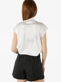 Solada Blusa donna senza maniche con scollo a V profondo - bianco