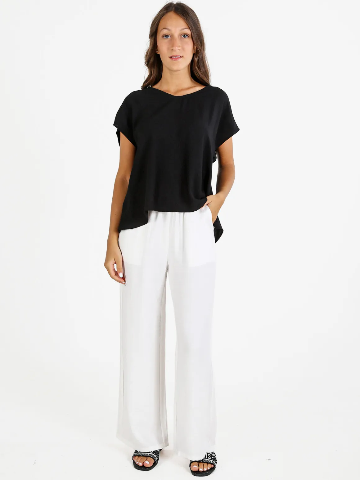 Solada Blusa donna senza maniche con scollo a V - nero