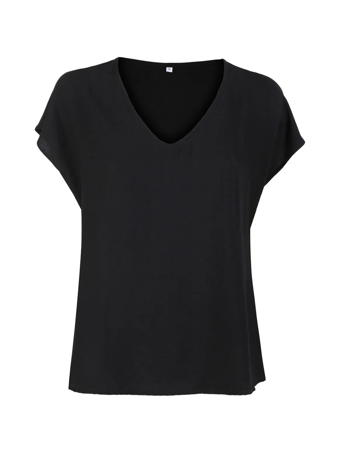 Solada Blusa donna senza maniche con scollo a V - nero