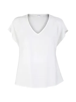 Solada Blusa donna senza maniche con scollo a V - bianco