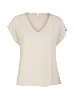 Solada Blusa donna senza maniche con scollo a V - beige