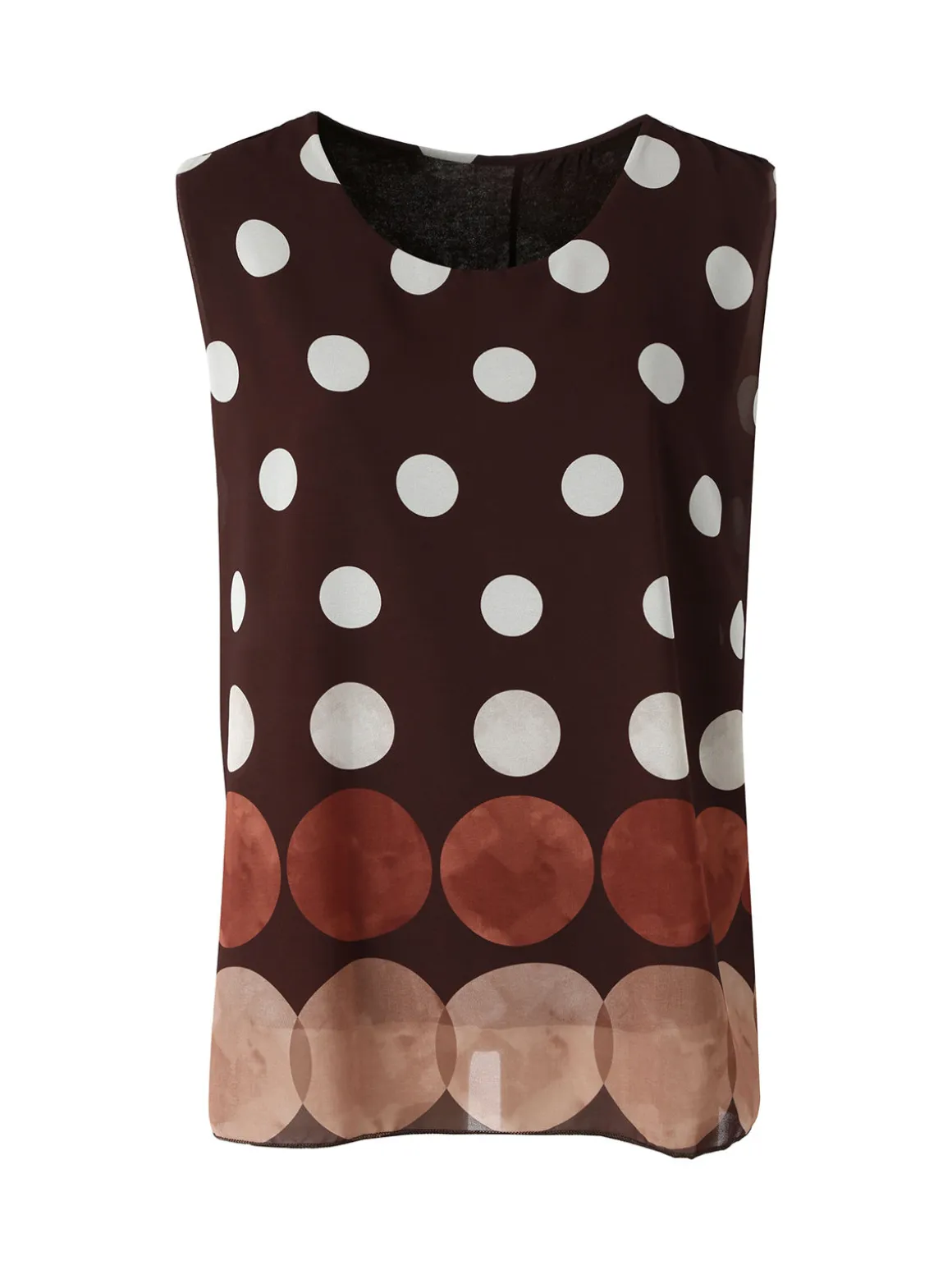 Solada Blusa donna smanicata con stampa a pois grossi - moro