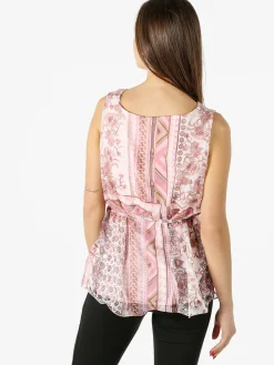 Solada Blusa donna smanicata con scollo a cascata e stampe - rosa